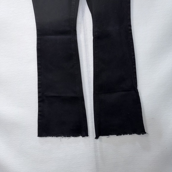 Tinseltown Black Pullon Distressed Frayed Hems Flare Leg Jeans Size 3 Wide Y2K - Picture 5 of 12